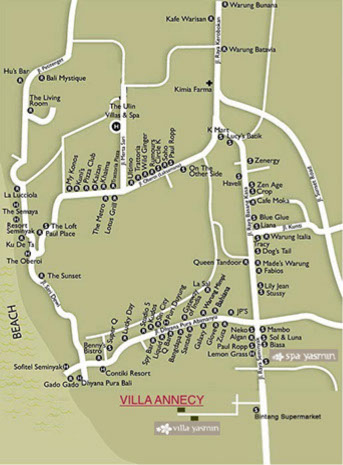 Map of Seminyak Bali