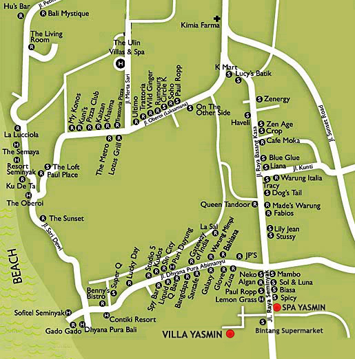 Villa Yasmin location map